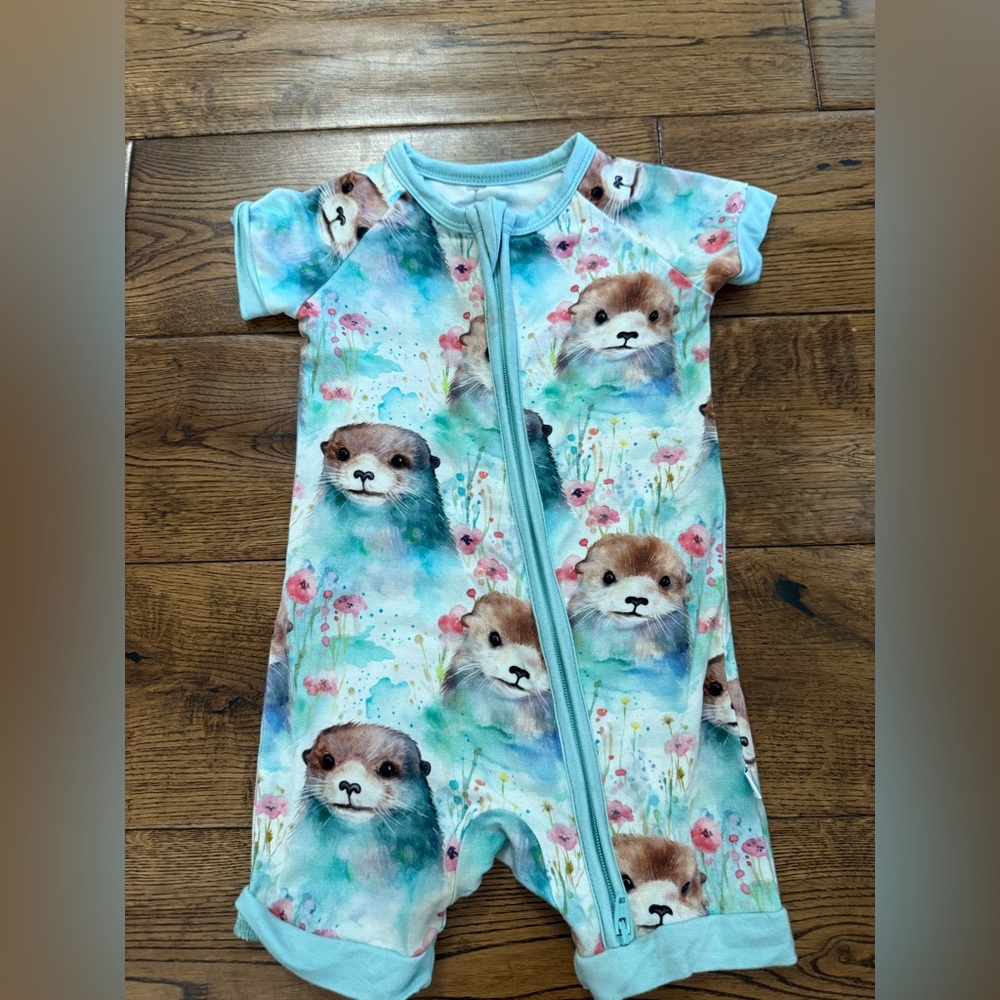 Adorable Otter Print Kids One Piece